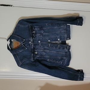 EUC Vintage Levi's Crop Dark Wash Denim Jean Jacket Size S